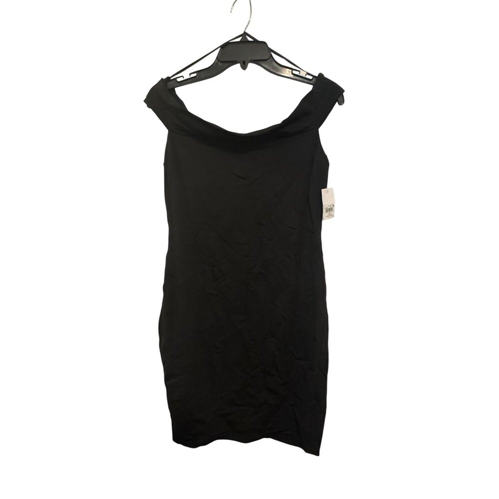 Guess Womens Off-Shoulder Black Mini Dress M Cotton/Modal Blend